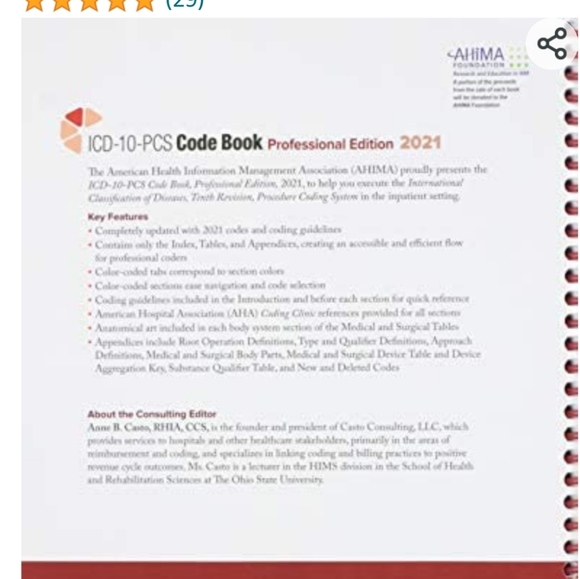 ICD-10-PCS 2021 Codebook AHIMA by Anne B. Castro - Picture 2 of 2
